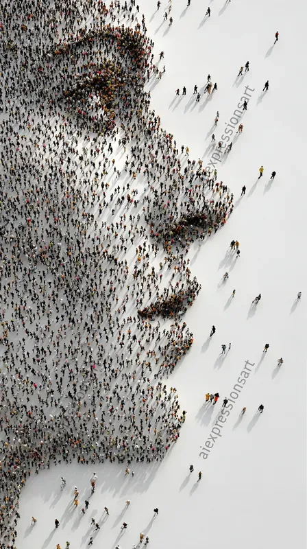 Crowd Silhouette Composite Portraits
