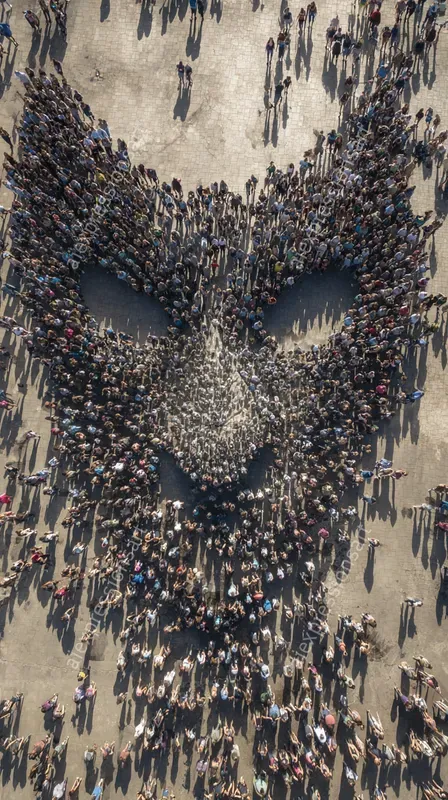 Crowd Silhouette Composite Portraits