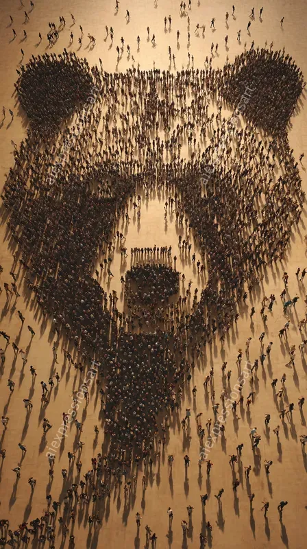 Crowd Silhouette Composite Portraits