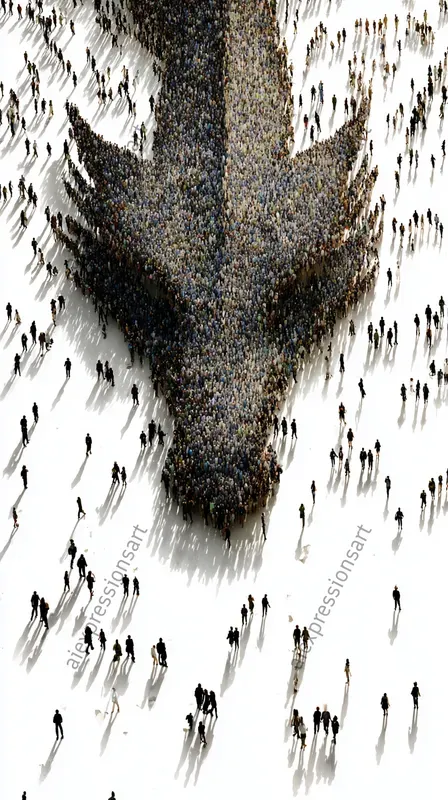 Crowd Silhouette Composite Portraits