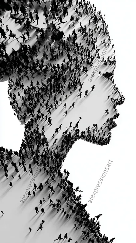 Crowd Silhouette Composite Portraits