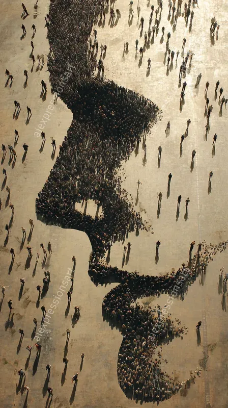 Crowd Silhouette Composite Portraits