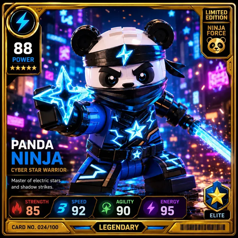 Lego Style Magical Hero Character Cards