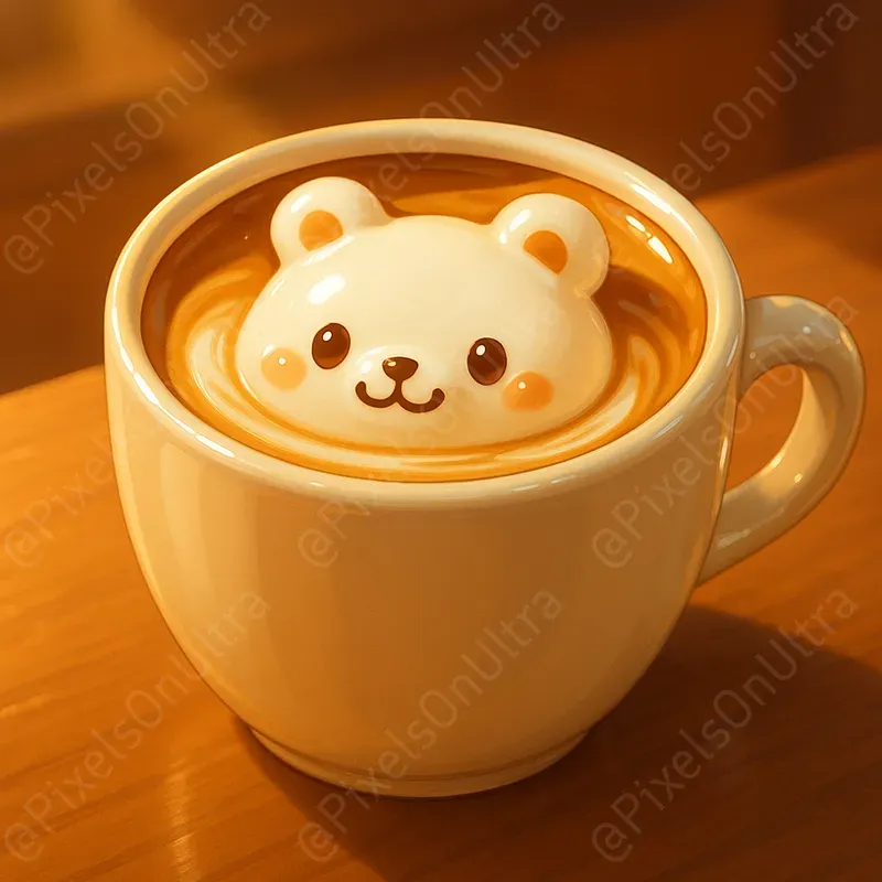 Kawaii Coffee Cup Foam Art