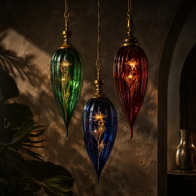 Luminous Suspended Glass Art