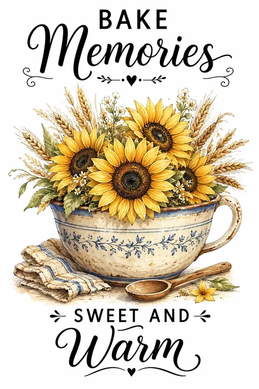 Rustic Watercolor Kitchen Typographies