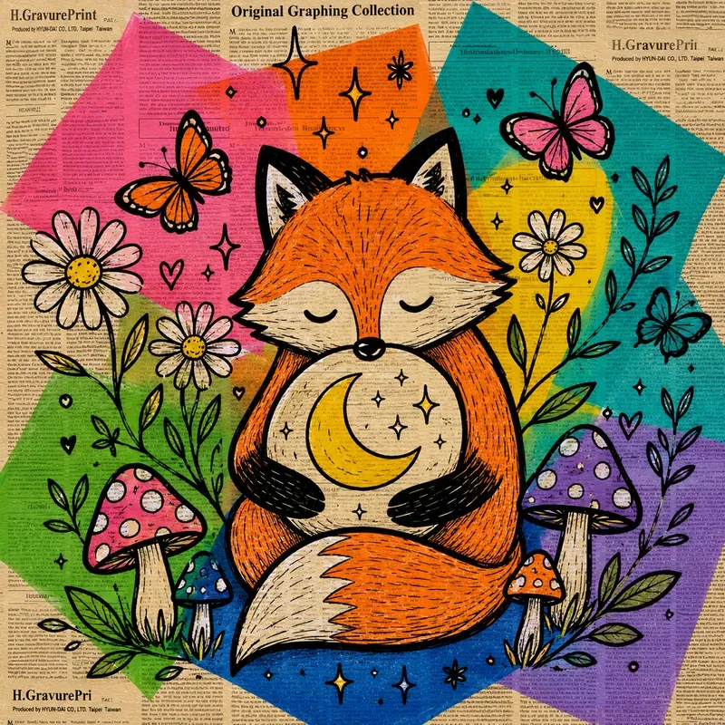Vintage Doodle Newspaper Art