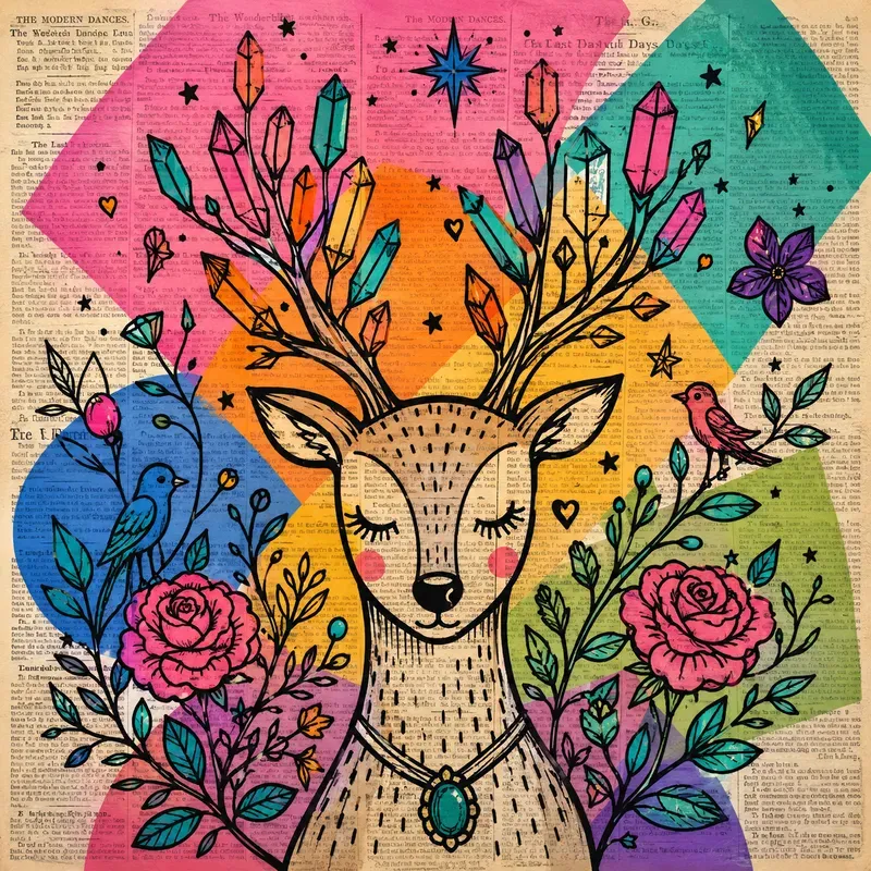 Vintage Doodle Newspaper Art