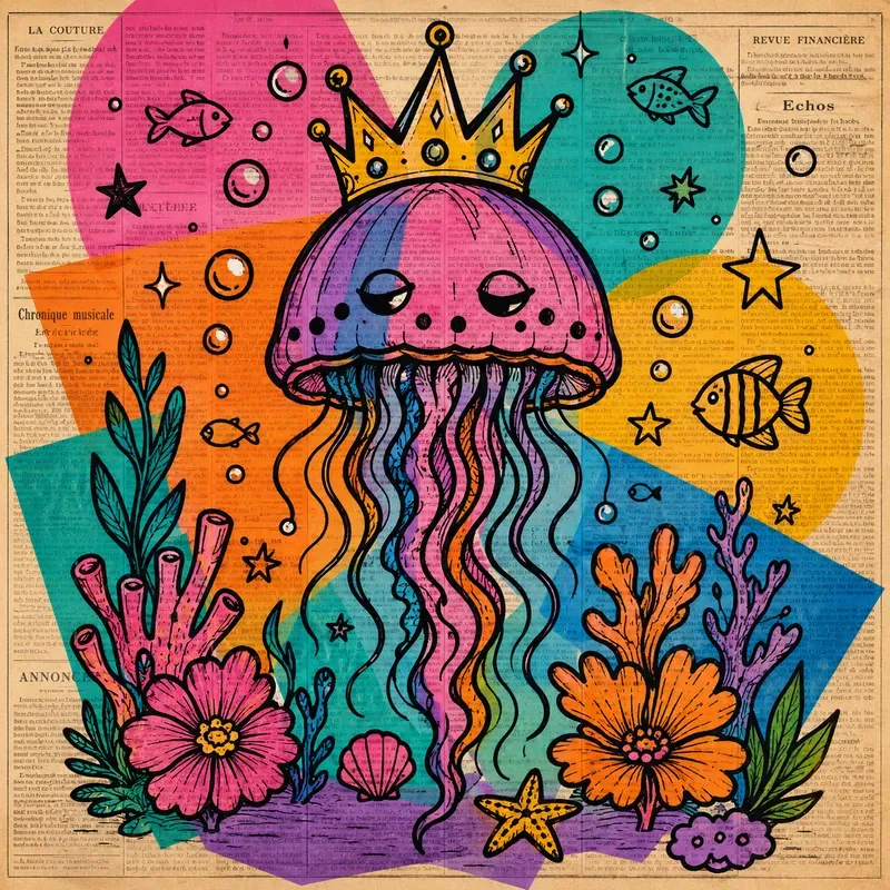 Vintage Doodle Newspaper Art