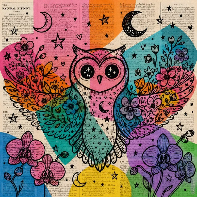 Vintage Doodle Newspaper Art