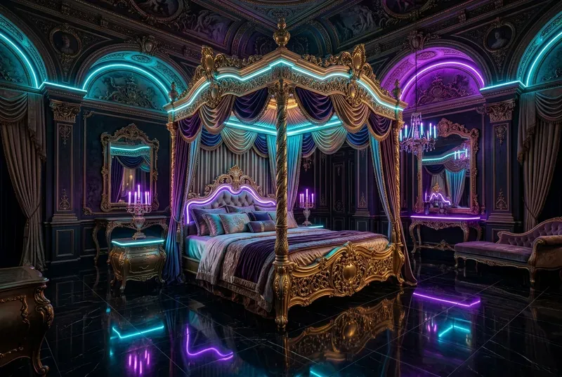Cyberbaroque Luxury Neon Interiors