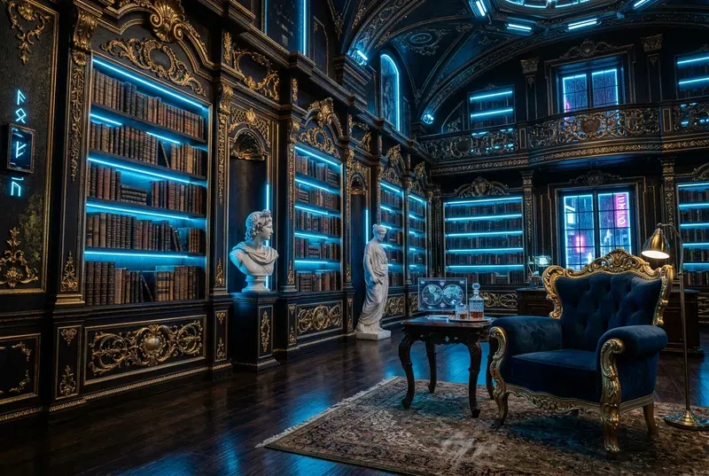 Cyberbaroque Luxury Neon Interiors