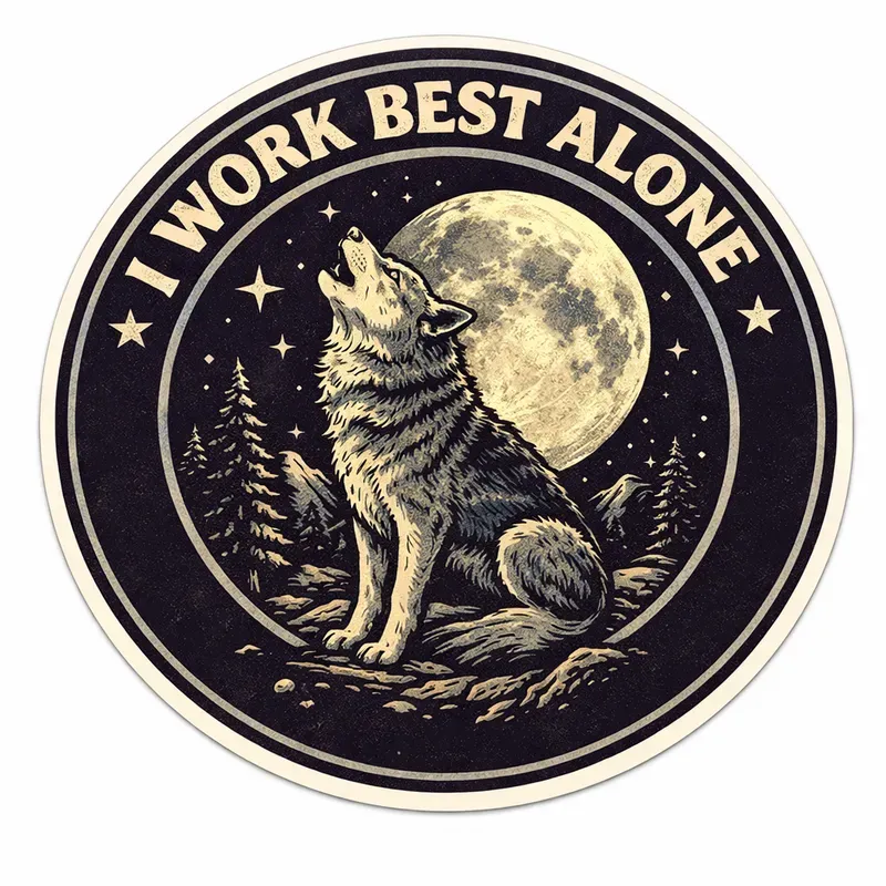 Retro Circle Dark Humor Sticker Art