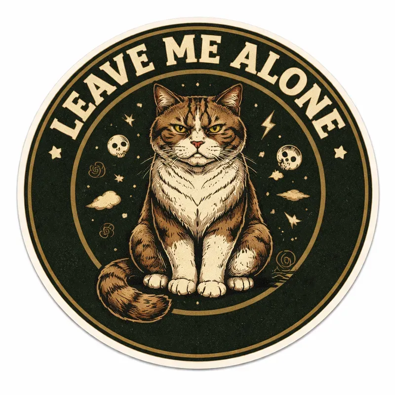 Retro Circle Dark Humor Sticker Art