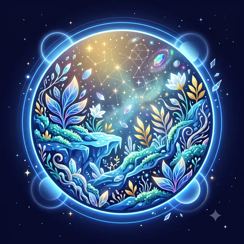 Glowing Celestial Garden Emblems