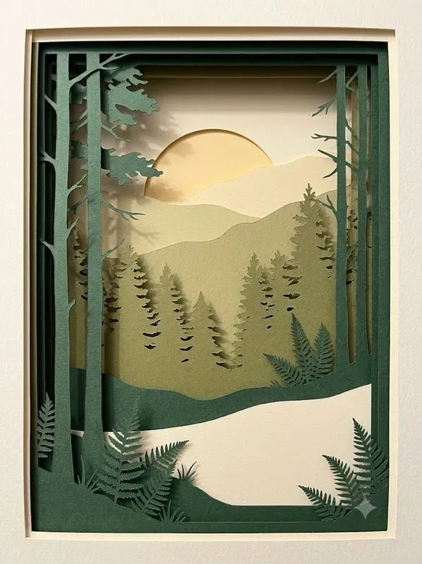 Layered Papercut Shadow Box Art