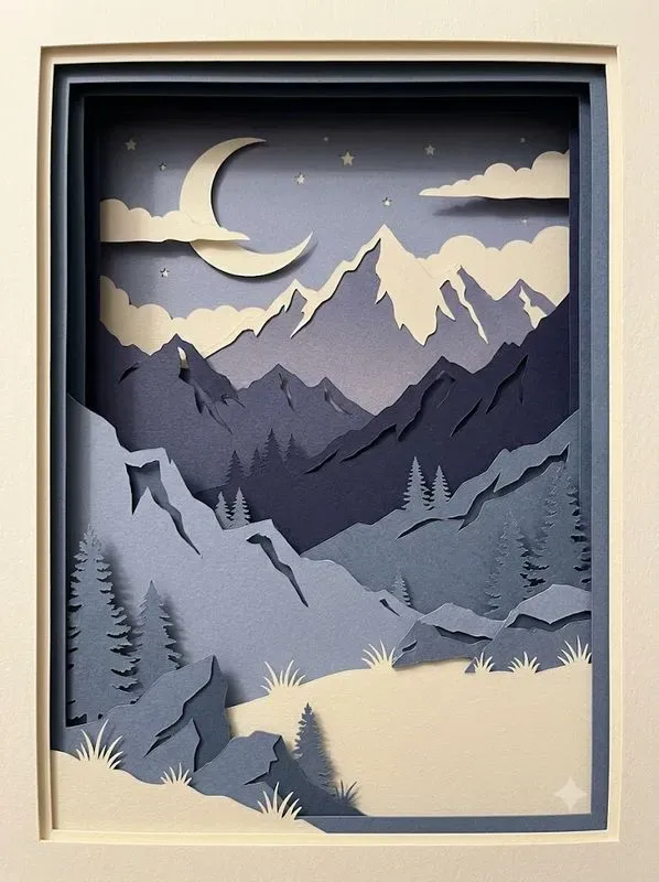 Layered Papercut Shadow Box Art