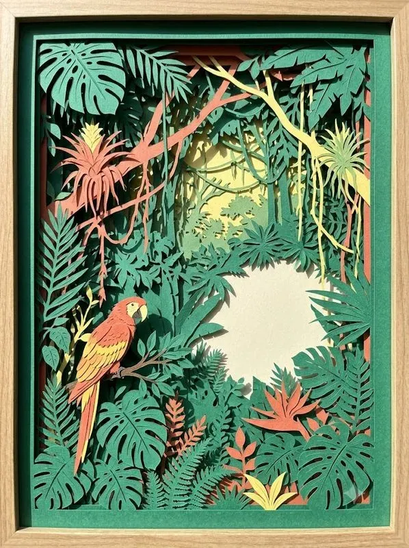 Layered Papercut Shadow Box Art