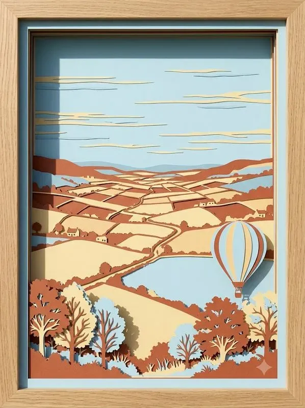 Layered Papercut Shadow Box Art