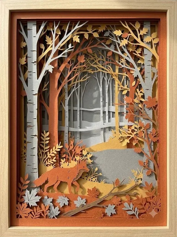 Layered Papercut Shadow Box Art