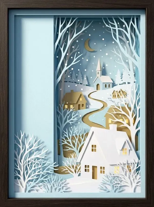 Layered Papercut Shadow Box Art