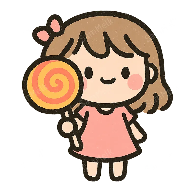 Kawaii Papercraft Sticker Illustrations