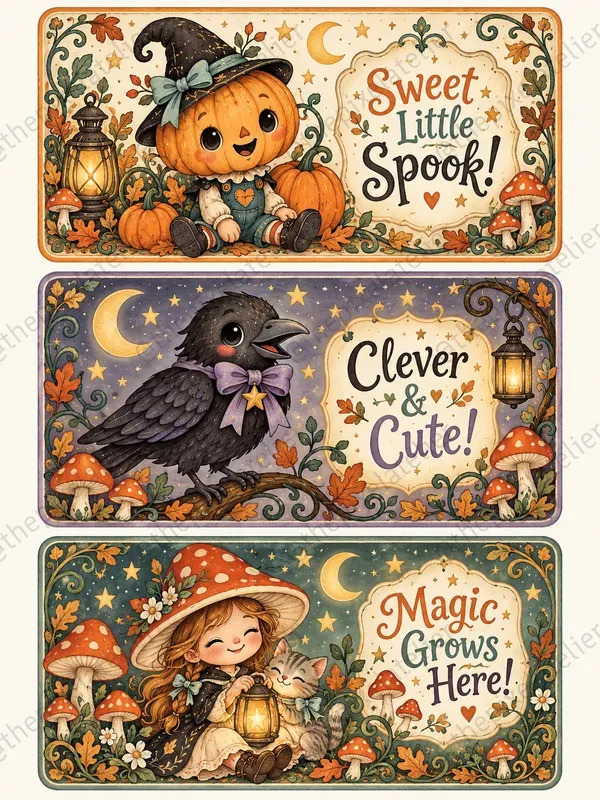 Halloween Lunch Box Cards Mini Notes