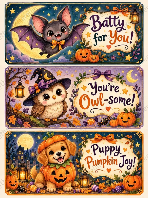 Halloween Lunch Box Cards Mini Notes