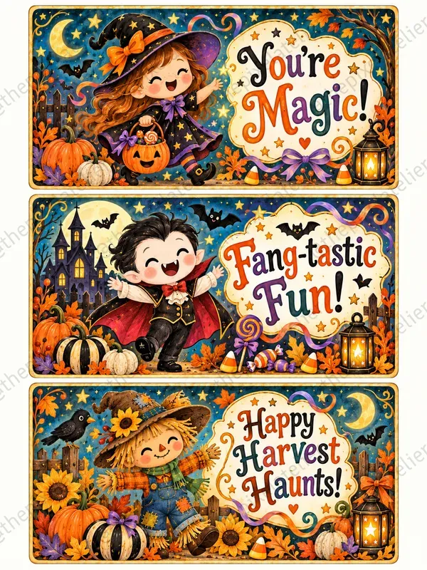 Halloween Lunch Box Cards Mini Notes