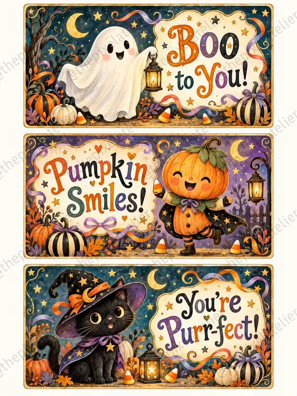 Halloween Lunch Box Cards Mini Notes