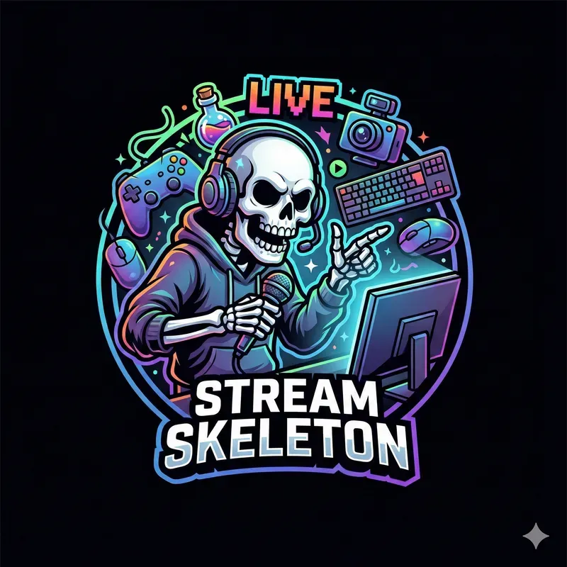 Stylized Skeleton Gamer Logos