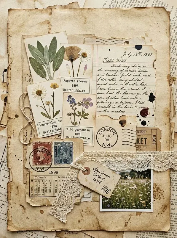 Vintage Junk Journal Ephemera Sheets