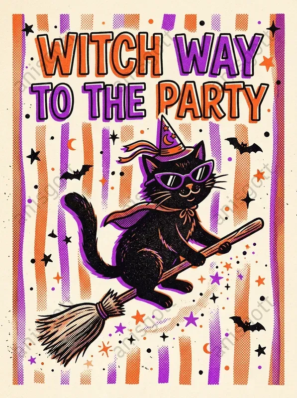 Spooky Retro Halloween Poster Prints