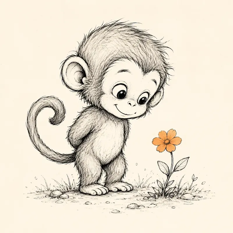 Cute Minimal Animal Sketch Characters