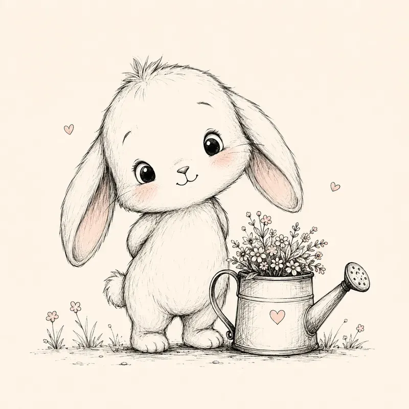 Cute Minimal Animal Sketch Characters