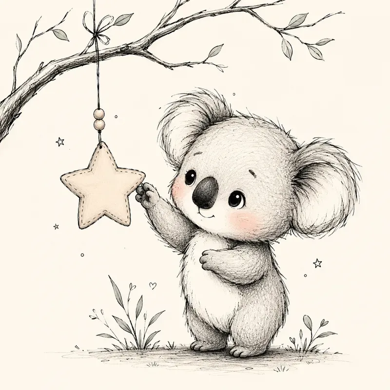 Cute Minimal Animal Sketch Characters