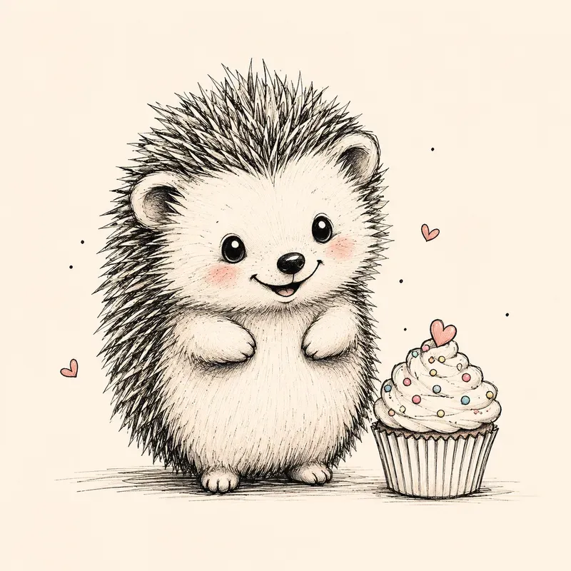 Cute Minimal Animal Sketch Characters