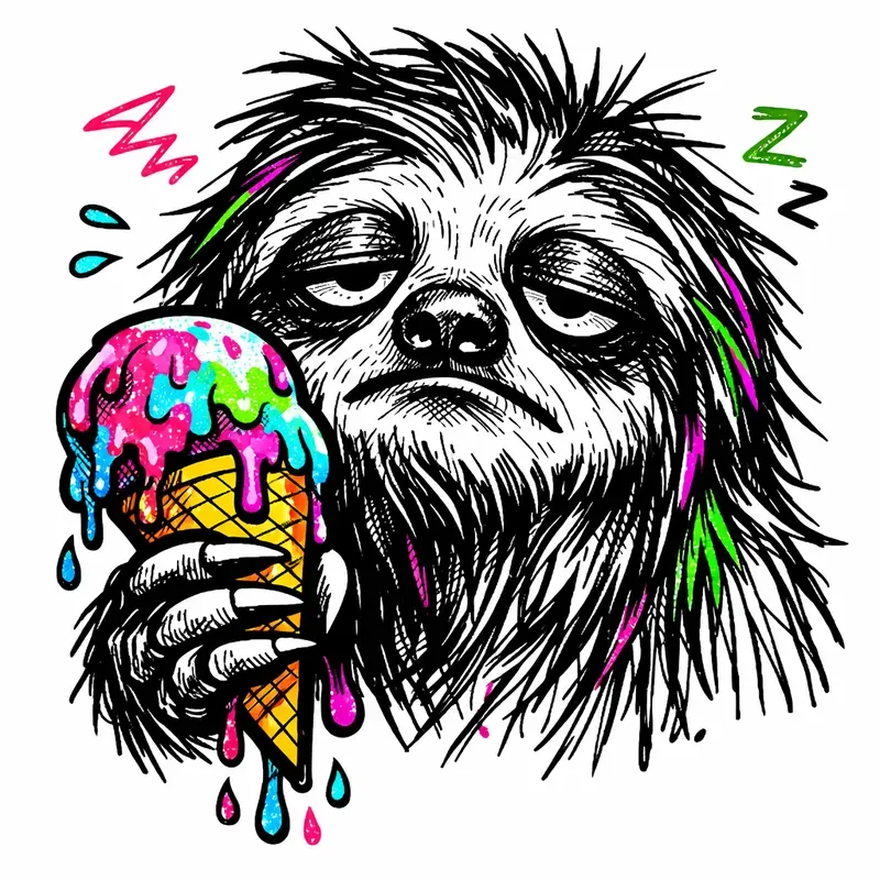 Sleepy Pop Art Animal Illustrations