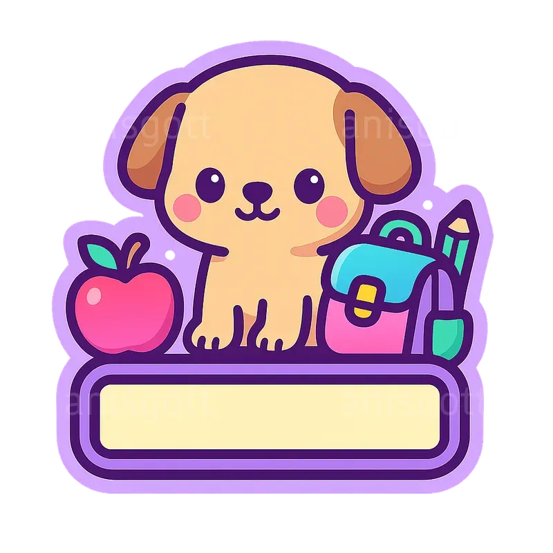 Kawaii Back To School Name Label Stickers