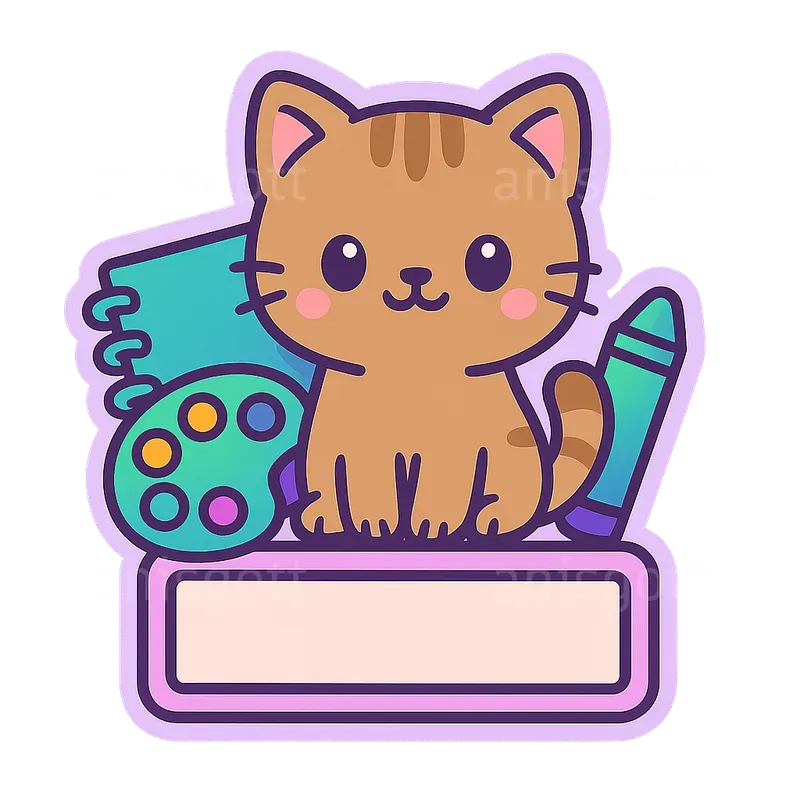Kawaii Back To School Name Label Stickers