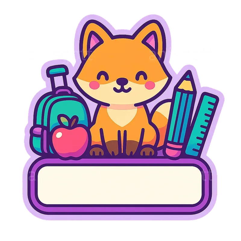 Kawaii Back To School Name Label Stickers
