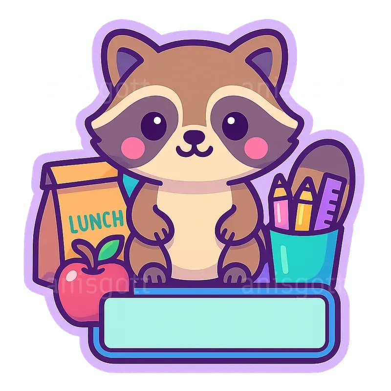Kawaii Back To School Name Label Stickers
