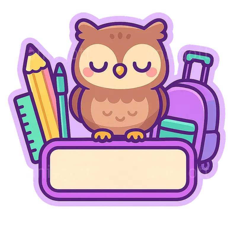 Kawaii Back To School Name Label Stickers