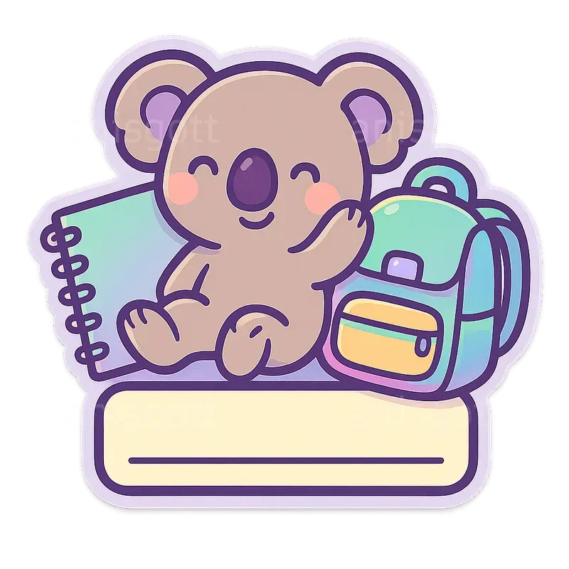 Kawaii Back To School Name Label Stickers