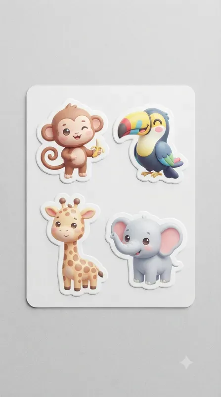 Kawaii Sticker Design Set Guides