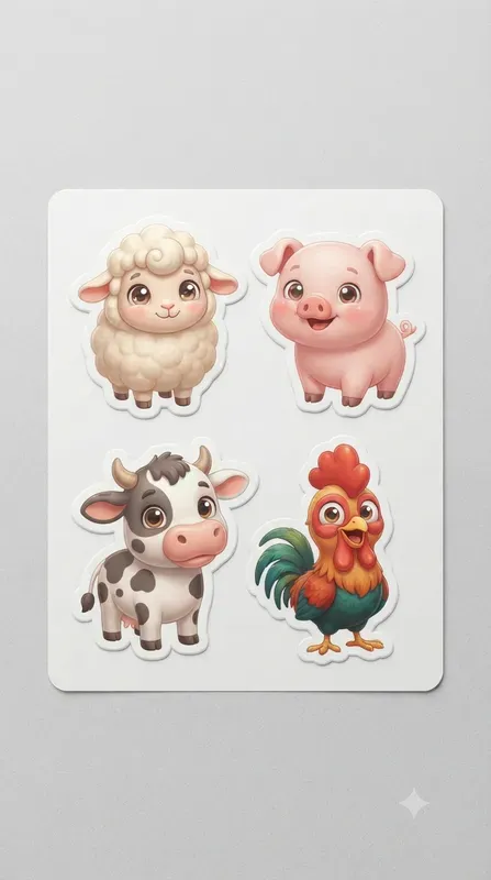 Kawaii Sticker Design Set Guides