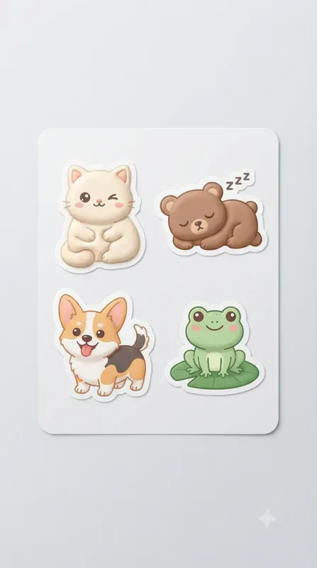 Kawaii Sticker Design Set Guides