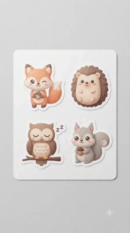 Kawaii Sticker Design Set Guides