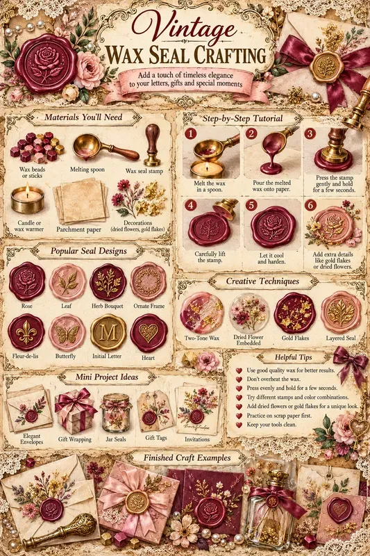 Vintage Junk Journal Craft Infographics