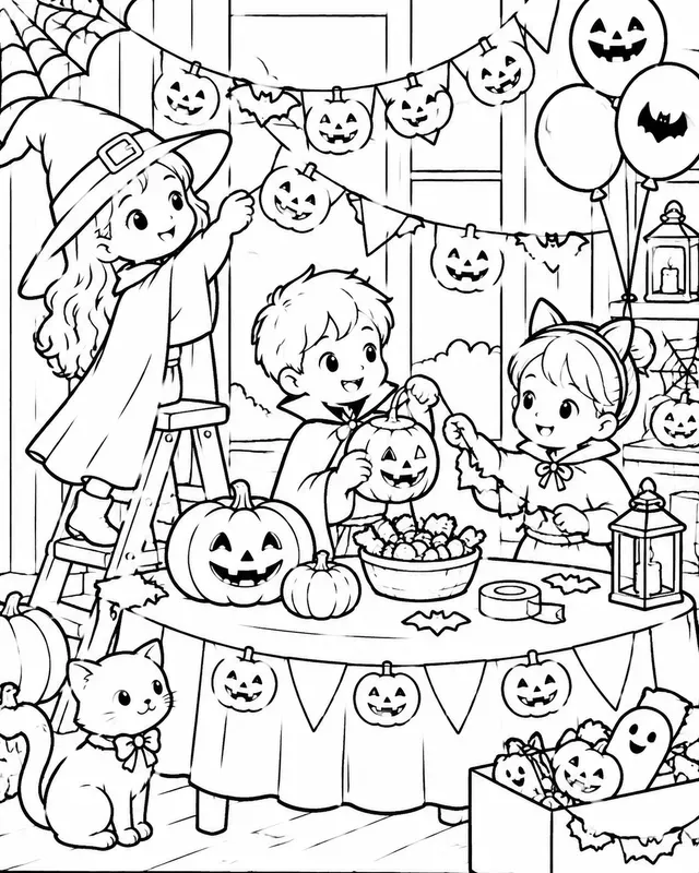 Whimsical Halloween Coloring Book Pages